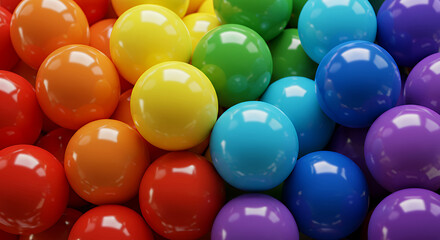 Vibrant Rainbow Colored Spheres Glossy Abstract Background Texture