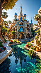  Abstraktion Labyrinth der Tr&auml;ume 9x16. Hintergrund f&uuml;r das Design 2.