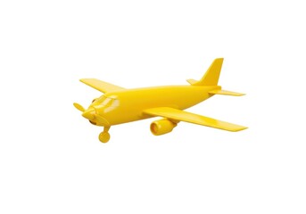 3d yellow airplane stock photo: aviation, travel, and toy concepts isolated on white background