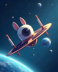 Naklejka premium Jovial Space Station