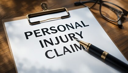 Personal Injury Claim Form on Clipboard with Pen