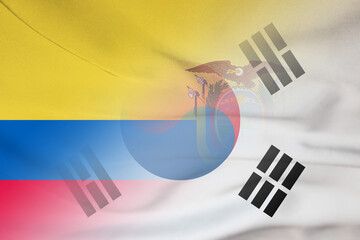 Ecuador and South Korea official flag international contract KOR ECU