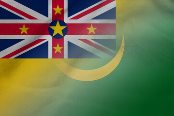 Niue and Mauritania national flag international relations MRT NIU