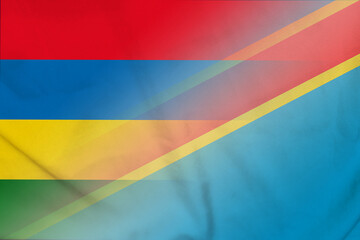 Mauritius and Democratic Republic of the Congo state flag international negotiation COG MUS