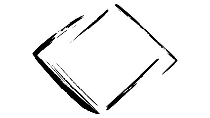 Ink stroke label design, for branding, monochrome, vector graphic