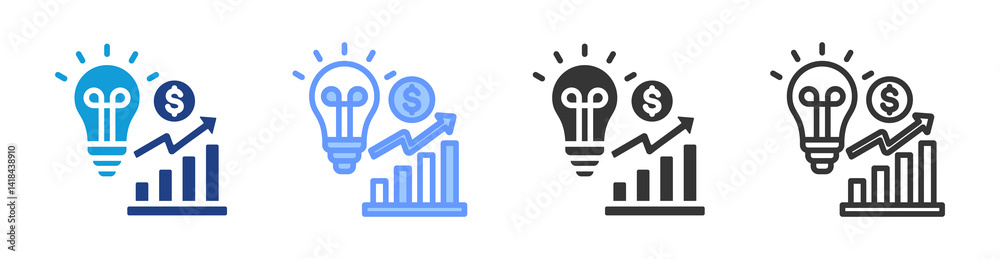 Poster innovation icon set multiple style collection