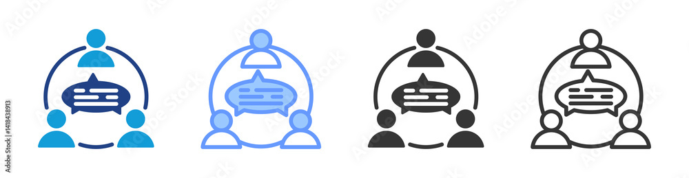 Poster Communication icon set multiple style collection