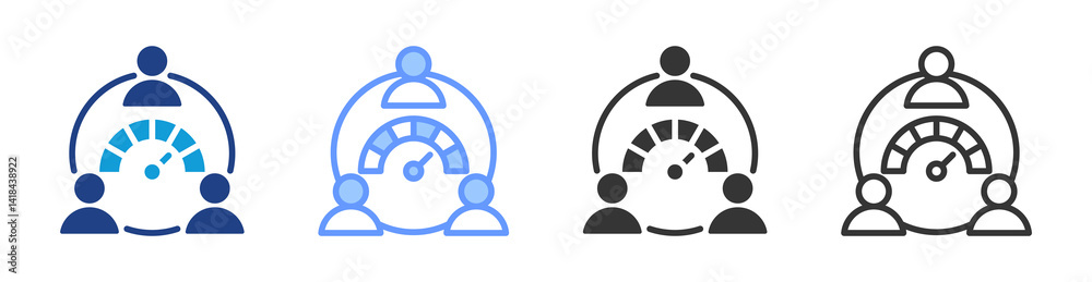 Poster Performance icon set multiple style collection