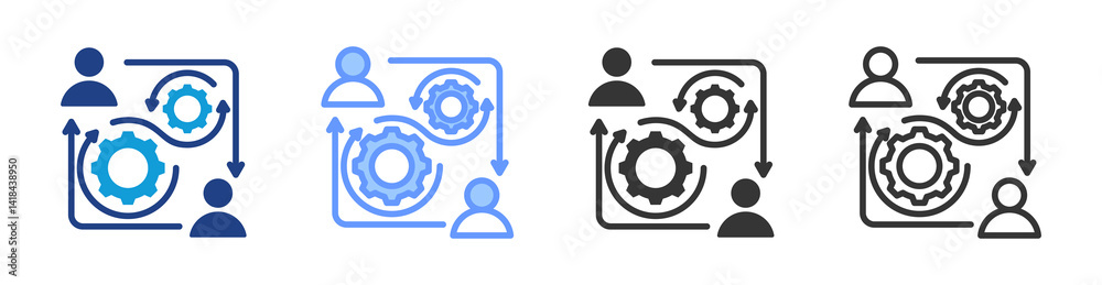 Poster Alignment icon set multiple style collection