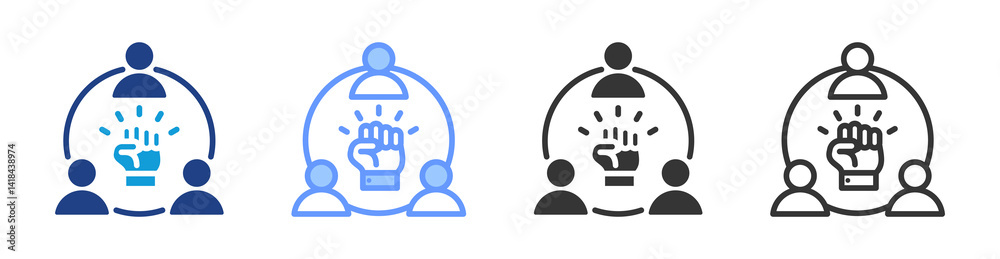 Poster motivation icon set multiple style collection