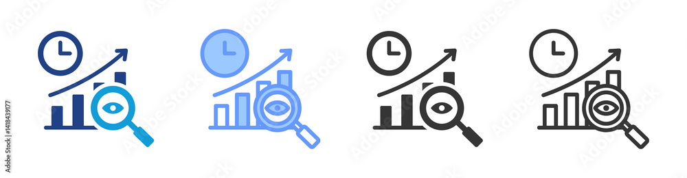 Poster Vision icon set multiple style collection