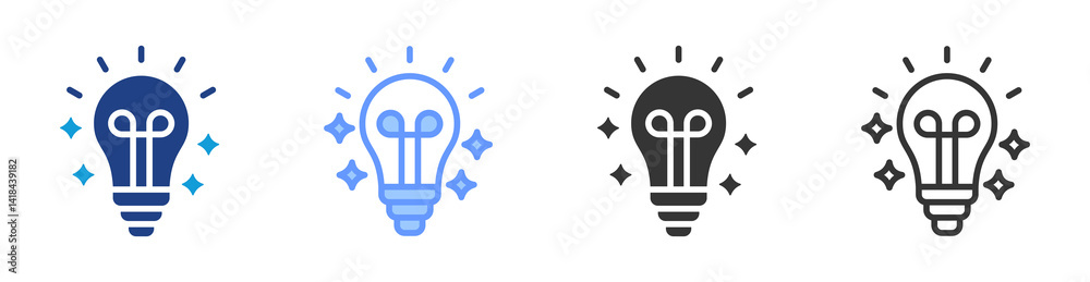 Poster inspiration icon set multiple style collection