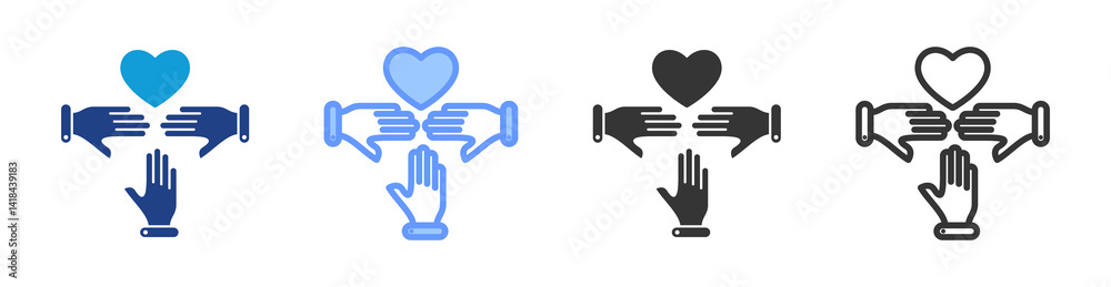 Poster empathy icon set multiple style collection