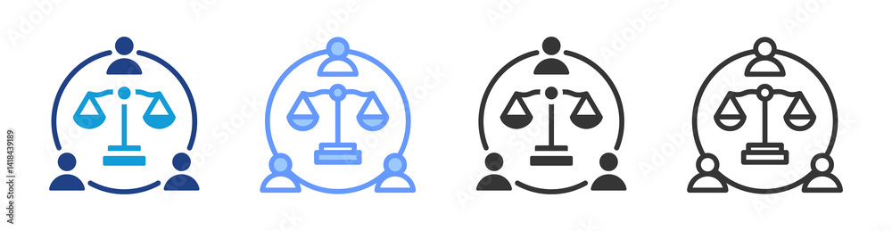 Poster balance icon set multiple style collection