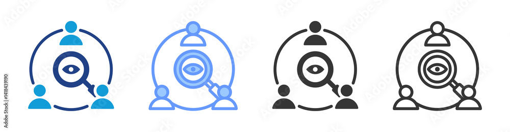 Poster Transparency icon set multiple style collection