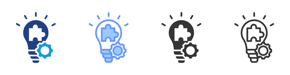 Resourcefulness icon set multiple style collection