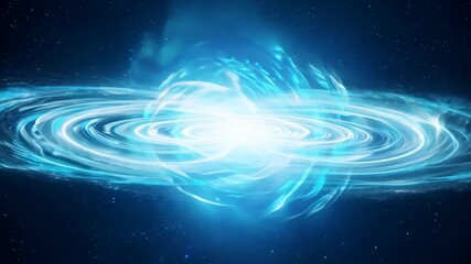 A captivating swirl of blue cosmic energy surrounding a bright core within a deep space background. - Powered by Adobe
