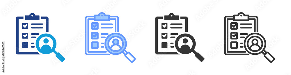 Poster criteria icon set multiple style collection