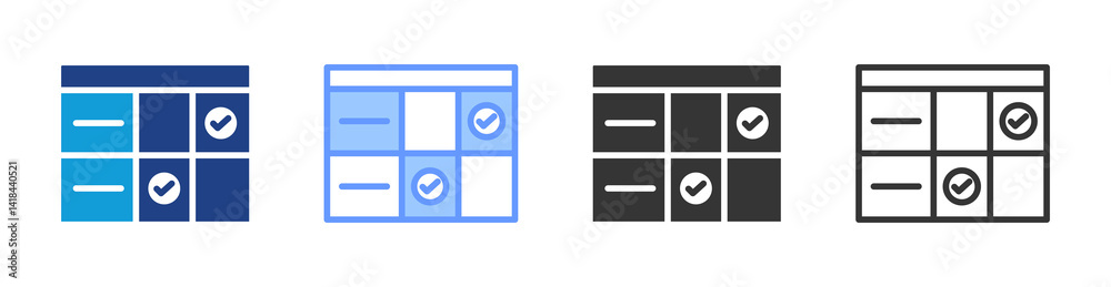 Poster rubrics icon set multiple style collection
