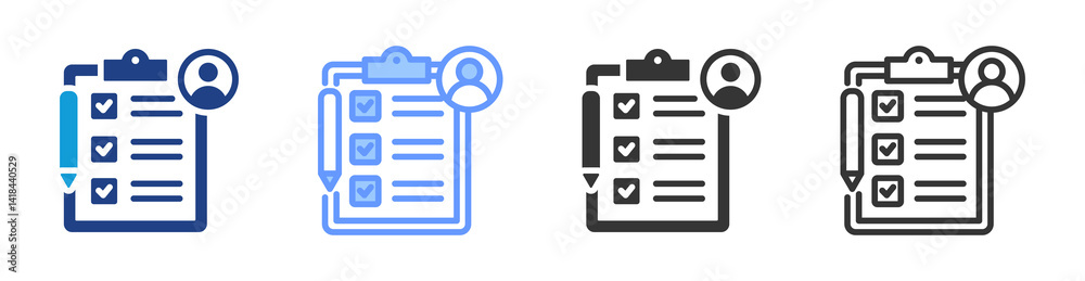 Aufkleber subjective measures icon set multiple style collection