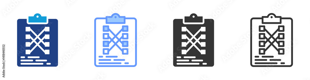Aufkleber Matching Test icon set multiple style collection