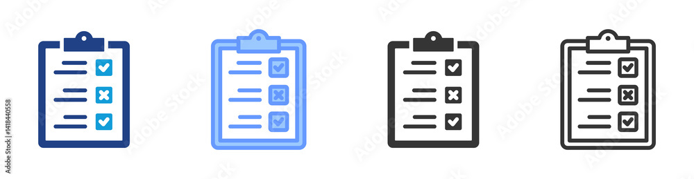 Poster True False Test icon set multiple style collection