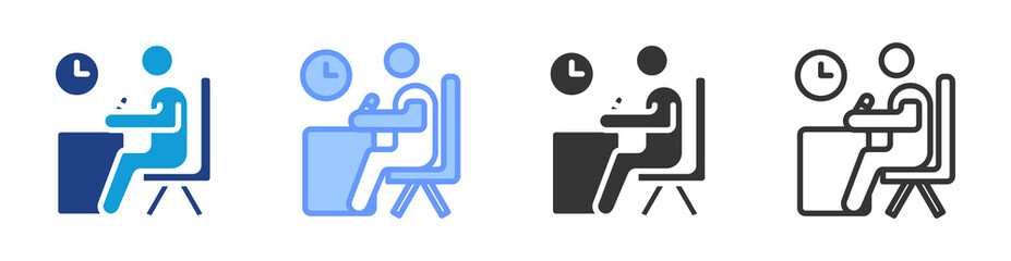 Written Exams icon set multiple style collection