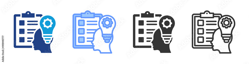 Poster Psychometric Tests icon set multiple style collection