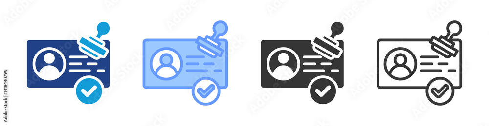 Poster Licensing Exams icon set multiple style collection