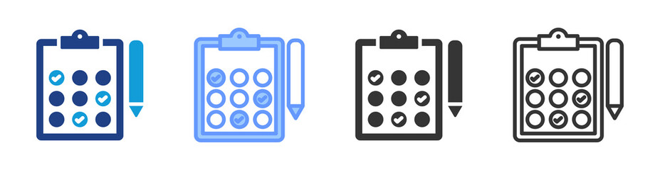 Standardized Test icon set multiple style collection