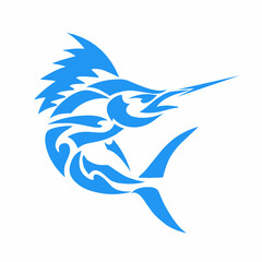 illustration design abstract tribal art marlin fish tattoo