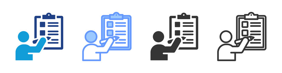 Self Assessment icon set multiple style collection