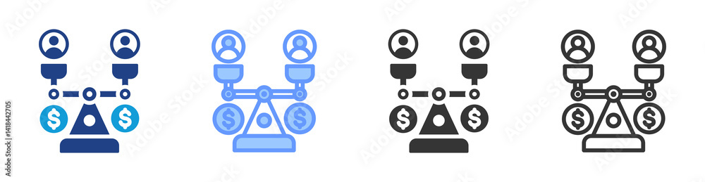Poster equity icon set multiple style collection
