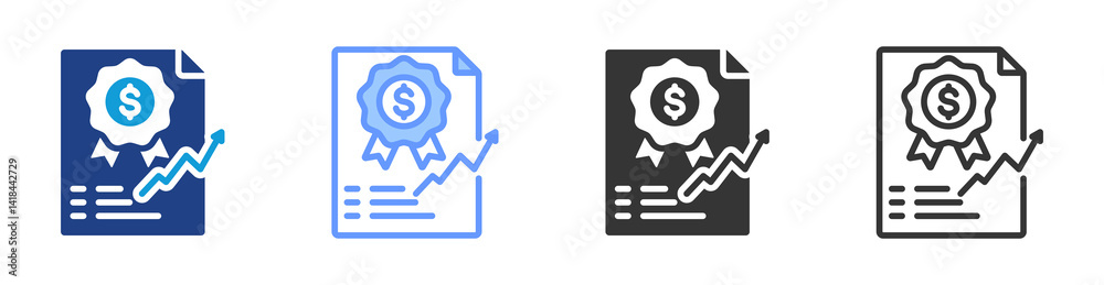 Poster Securities icon set multiple style collection