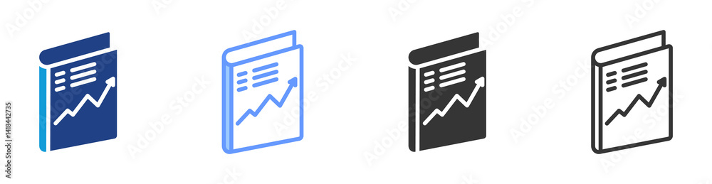 Poster prospectus icon set multiple style collection