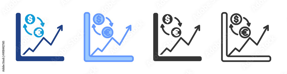 Poster exchange icon set multiple style collection