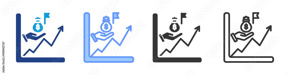 Poster underwriter icon set multiple style collection