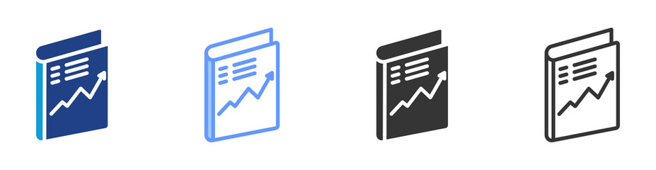 Prospectus icon set multiple style collection
