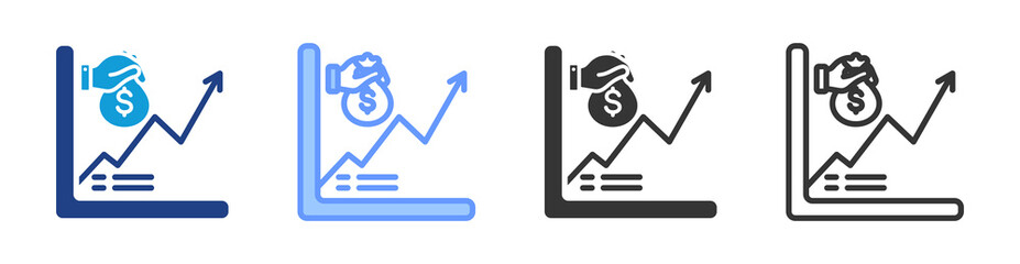 Pricing icon set multiple style collection