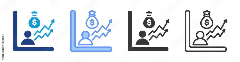 Poster Market Maker icon set multiple style collection