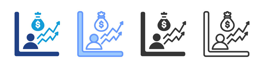 Market Maker icon set multiple style collection