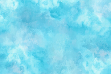 Obraz premium Watercolor Blue Background Texture Painting with Abstract Sky and Water