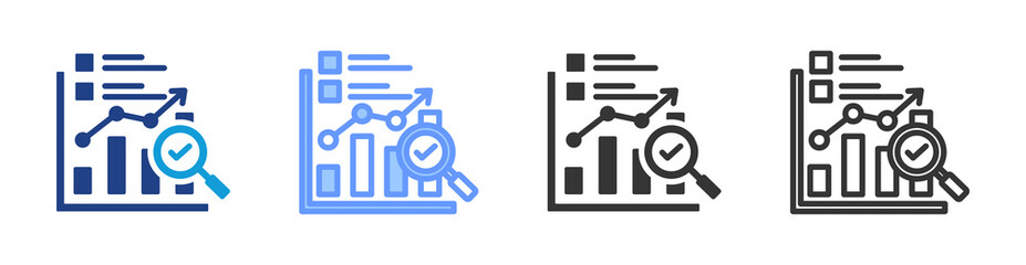 Performance Review icon set multiple style collection