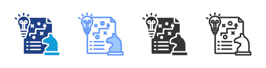 Strategic Planning icon set multiple style collection
