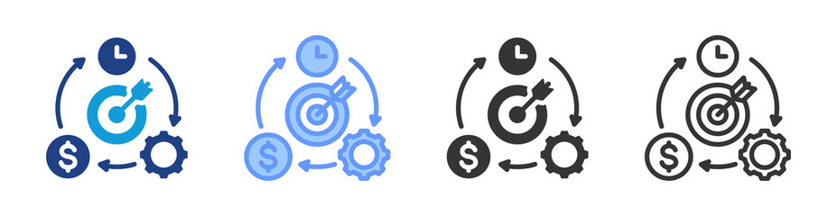 Effectiveness icon set multiple style collection