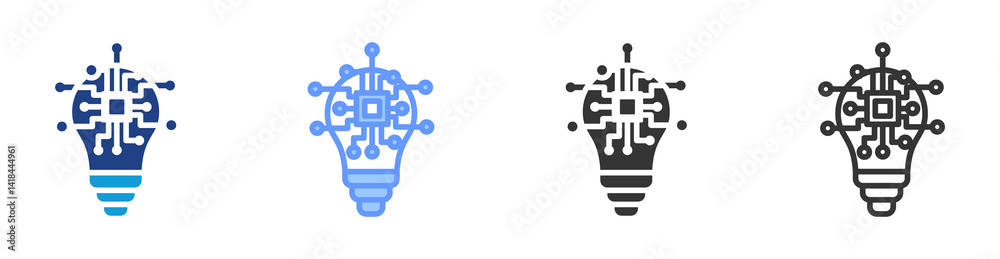 Poster innovation icon set multiple style collection