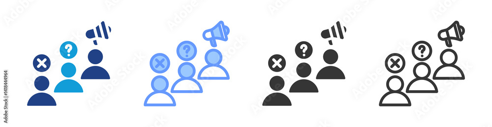 Poster Net Promoter Score icon set multiple style collection
