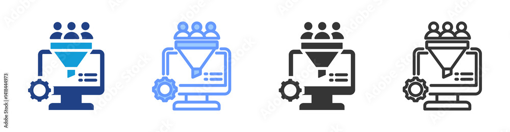 Poster Conversion Rate icon set multiple style collection