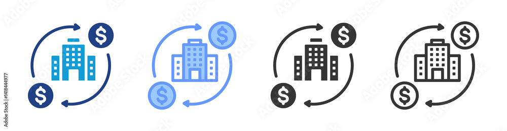 Aufkleber Return On Assets icon set multiple style collection