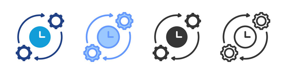 Time Management icon set multiple style collection